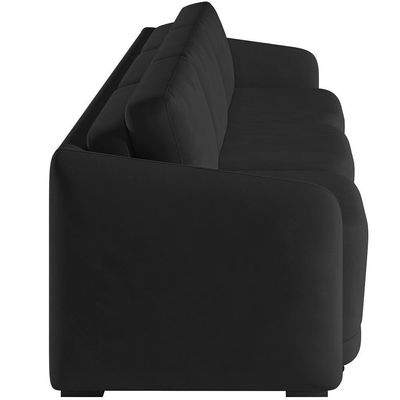 Sofá Cama Para Sala De Estar 3 Lugares 306cm Montserrat K01 Veludo Preto - Lyam Decor