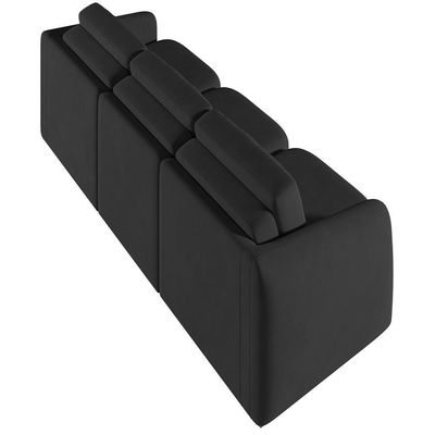 Sofá Cama Para Sala De Estar 3 Lugares 306cm Montserrat K01 Veludo Preto - Lyam Decor