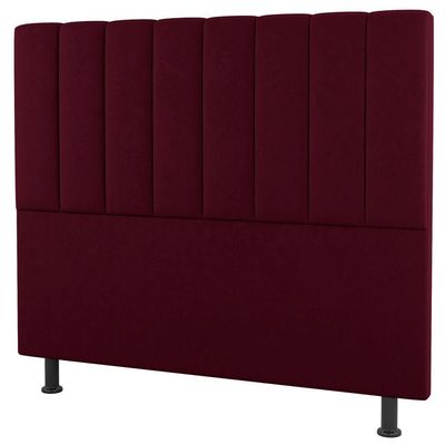 Cabeceira Cama Box Casal King Size Cora 195cm Suede Bordô