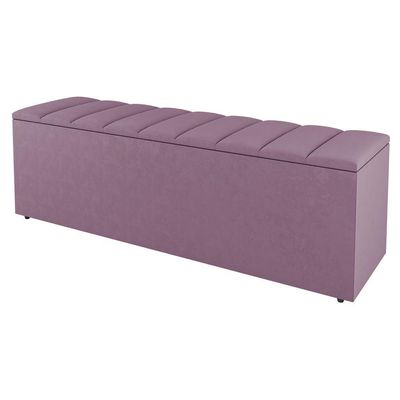 Kit Cabeceira E Baú Cama Box King Size Cora 195cm Suede Rosé
