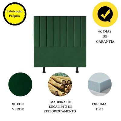 Cabeceira Cama Box Solteiro 100 Cm Sophia Carla Suede Cor:verde Musgo