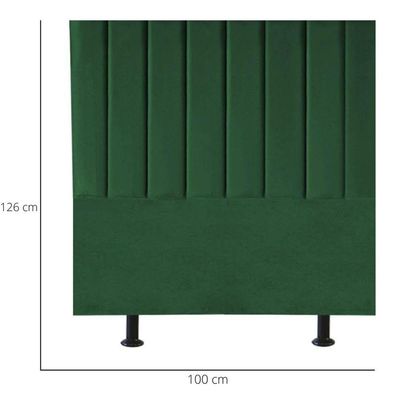 Cabeceira Cama Box Solteiro 100 Cm Sophia Carla Suede Cor:verde Musgo