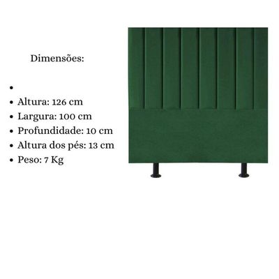 Cabeceira Cama Box Solteiro 100 Cm Sophia Carla Suede Cor:verde Musgo