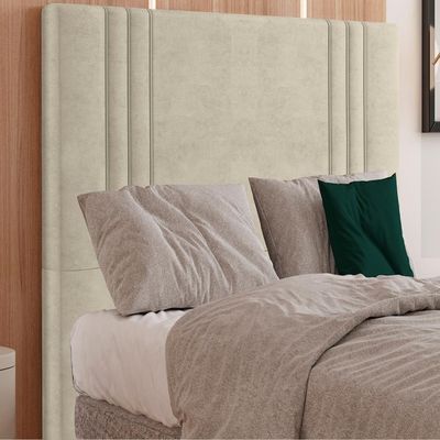 Cabeceira Solteiro 88 Cm London Veludo Bege Soon Bege