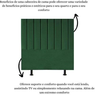 Cabeceira Cama Box Solteiro 100 Cm Sophia Carla Suede Cor:verde Musgo