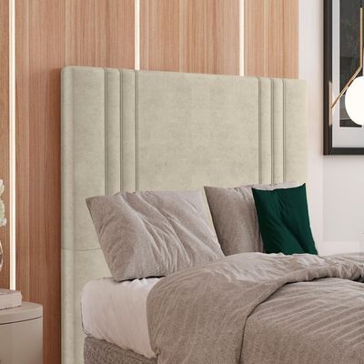 Cabeceira Solteiro 88 Cm London Veludo Bege Soon Bege