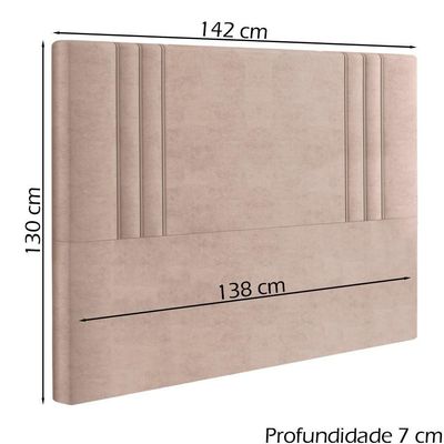 Cabeceira Casal 138 Cm London Veludo Rose Soon Rose