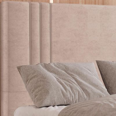 Cabeceira Casal 138 Cm London Veludo Rose Soon Rose