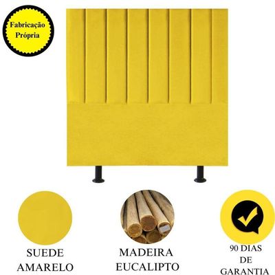 Cabeceira De Cama Solteiro Box 100 Cm Karla Carla Suede Cor:amarelo