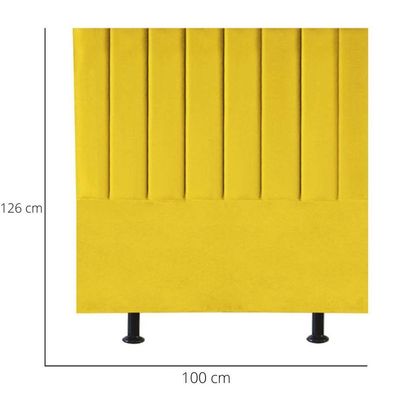 Cabeceira De Cama Solteiro Box 100 Cm Karla Carla Suede Cor:amarelo