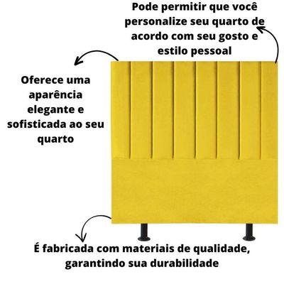 Cabeceira De Cama Solteiro Box 100 Cm Karla Carla Suede Cor:amarelo