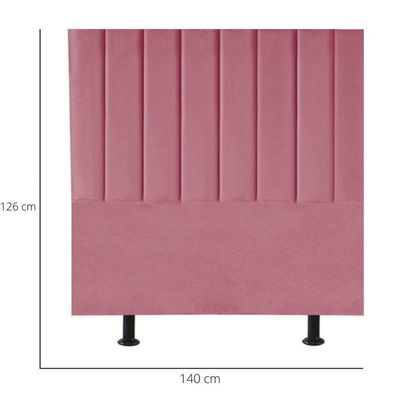 Cabeceira Estofada Cama Box Casal 140 Cm Sophia Carla Suede Cor:rosa