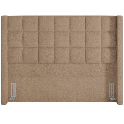Kit Cabeceira Cama Box Paris 160 Cm Com Puff Recamier Itália P05 Bouclê Bege Lyam Decor