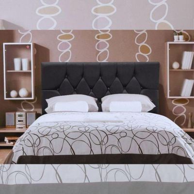 Cabeceira Cama Box Estofada Casal 140 Cm Geovana Suede Preto