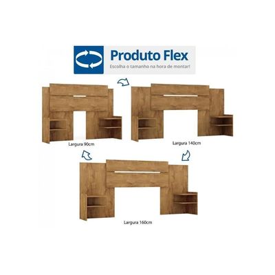 Cabeceira Cama Box Madeirado Solteiro/casal/queen Mila Extensível Avelã - Panan