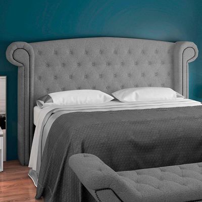 Cabeceira Cama Box Casal 140cm Sofia Bouclê Cinza