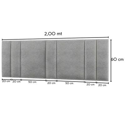 Cabeceira Estofada Cama Casal King Size Led Splend 200 Cm Linho Cinza