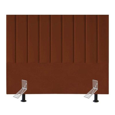 Cabeceira Estofada Cama Solteiro Box 100 Cm Carolina Veludo E Frame Cor:terracota