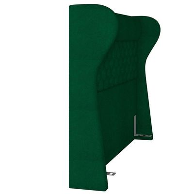 Kit Cabeceira Cama Box Casal 160cm Madrid Com Puff Recamier Santorini Bouclê Verde