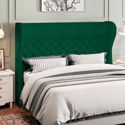 Kit Cabeceira Cama Box Casal 160cm Madrid Com Puff Recamier Santorini Bouclê Verde