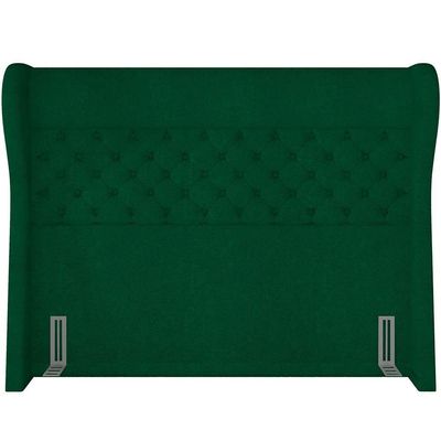 Kit Cabeceira Cama Box Casal 160cm Madrid Com Puff Recamier Santorini Bouclê Verde