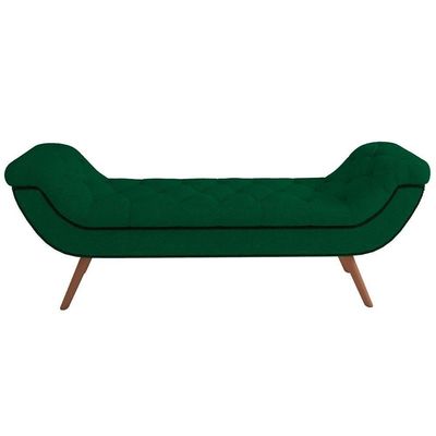 Kit Cabeceira Cama Box Casal 160cm Madrid Com Puff Recamier Santorini Bouclê Verde