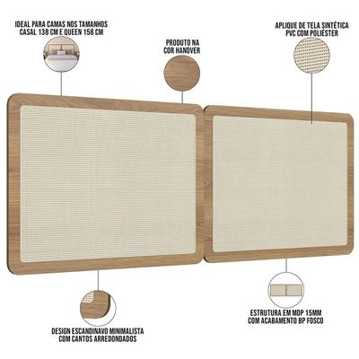 Cabeceira Cama Box Casal Queen Painel Com Telinha 160cm Moss A03 Hanover