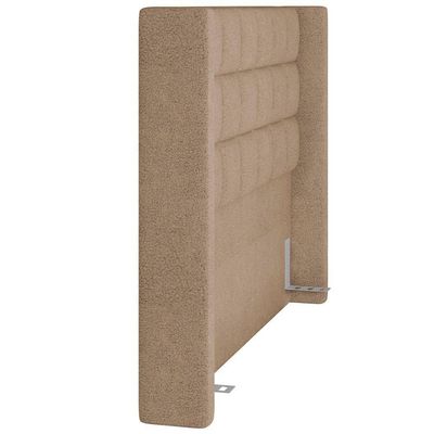 Kit Cabeceira Cama Box Paris 140cm Com Puff Recamier Itália P05 Bouclê Bege