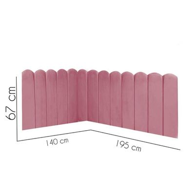 Cabeceira Painel Cama Casal Box Nuvem Suede Sandy 140 Cm Cor:rosa