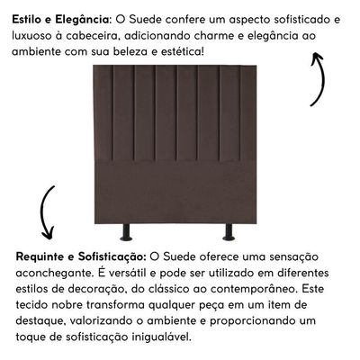 Cabeceira Estofada Cama Solteiro 90 Cm Esther Suede E Frame Cor:marrom