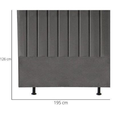Cabeceira De Cama King Box 195 Cm Karla Carla Corino Cor:cinza