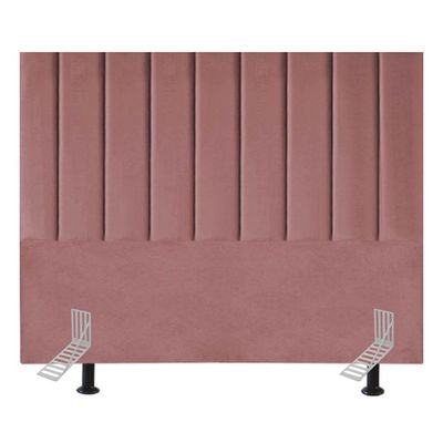 Cabeceira Estofada Cama Box King 195 Cm Eloá Suede E Frame Cor:rosé