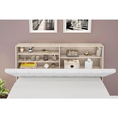 Cabeceira Box Casal 1,38 Isis Amarula Com Capitonê Branco