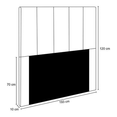 Cabeceira Cama Box Casal King 193cm Pérola D10 Corano Bege