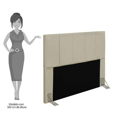 Cabeceira Cama Box Casal King 193cm Pérola D10 Corano Bege