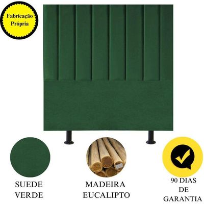 Cabeceira Estofada De Cama Solteiro Box 100 Cm Maya Suede E Frame verde
