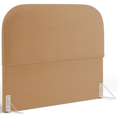 Cabeceira Cama Box King 195cm Lanna Com Puff Recamier Doha W01 Bouclê Mostarda - Lyam Decor