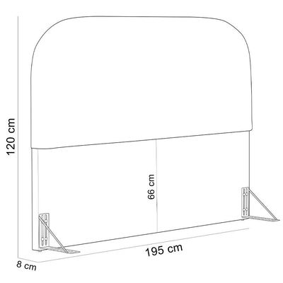 Cabeceira Cama Box King 195cm Lanna Com Puff Recamier Doha W01 Bouclê Mostarda - Lyam Decor