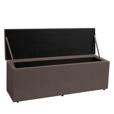 Kit Cabeceira E Calçadeira Baú King 1,95m Roma Suede Marrom - Pallazio