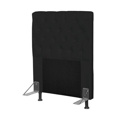 Cabeceira Cama Box Solteiro 90cm Cristal Corino Preto