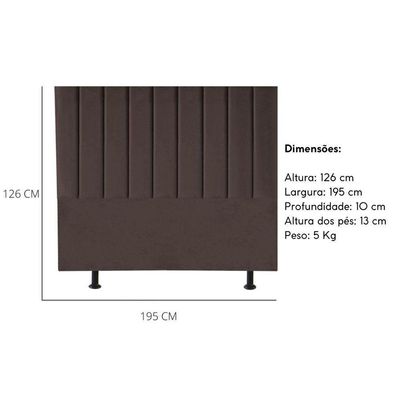 Cabeceira Estofada Cama Box King 195 Cm Maya Veludo E Frame marrom