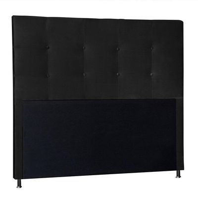 Kit Cabeceira E Calçadeira Baú Casal 1,40m Berlim Suede Preto - Pallazio
