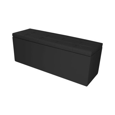 Kit Cabeceira E Calçadeira Baú Queen 1,60m Roma Corano Preto - Pallazio