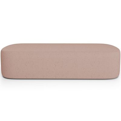 Cabeceira Cama Box King 195cm Lanna Com Puff Recamier Doha W01 Linho Rosê - Lyam Decor