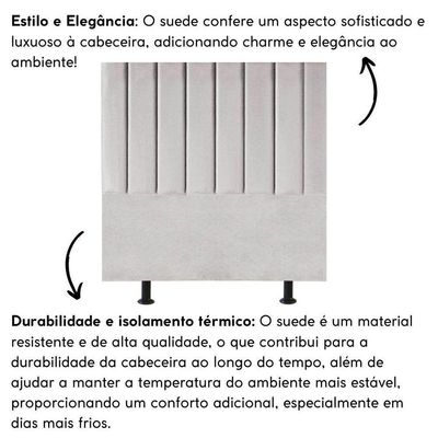 Cabeceira De Cama King Size Box 195 Cm Karla Suede Cor:cinza Claro