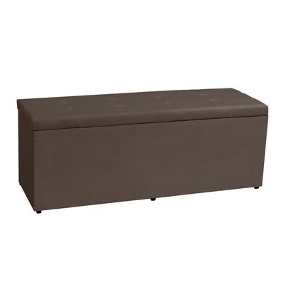 Kit Cabeceira E Calçadeira Baú King 1,95m Berlim Suede Marrom - Pallazio