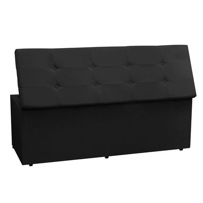 Kit Cabeceira E Calçadeira Baú King 1,95m Berlim Suede Preto - Pallazio