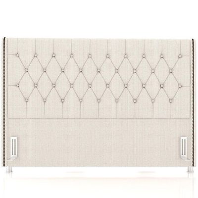Cabeceira Cama Box King 195cm Estofada Frizza P05 Linho Creme