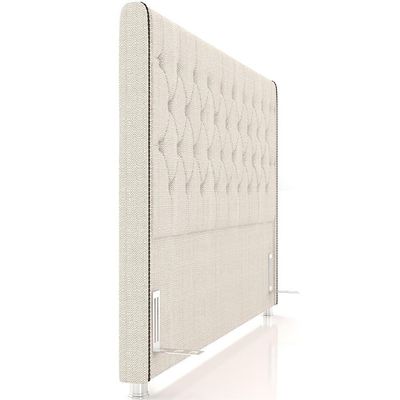 Cabeceira Cama Box King 195cm Estofada Frizza P05 Linho Creme