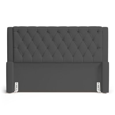 Cabeceira Atena Para Cama Box Casal Padrão 140cm Capitonê Com Frame Suede Cinza - Desk Design